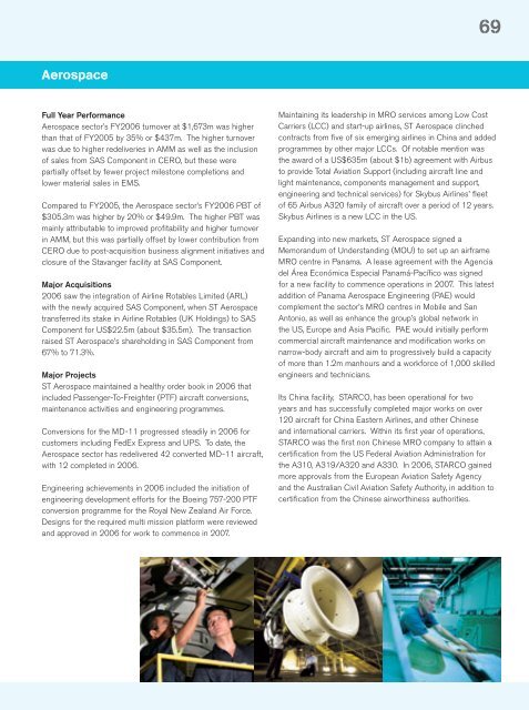 Full Annual Report 2006 - Singapore Technologies Engineering