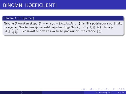 BINOMNI KOEFICIJENTI