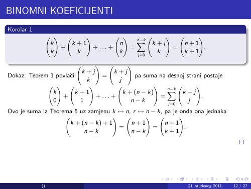 BINOMNI KOEFICIJENTI