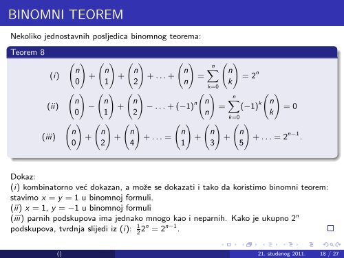 BINOMNI KOEFICIJENTI