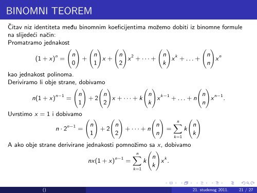 BINOMNI KOEFICIJENTI