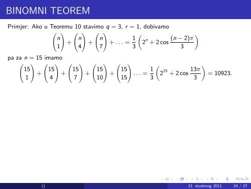 BINOMNI KOEFICIJENTI