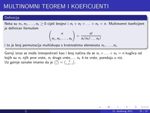 BINOMNI KOEFICIJENTI