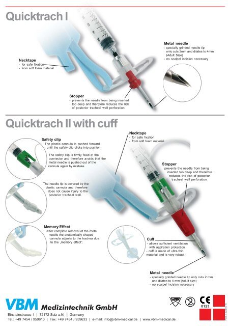 Quicktrach I - VBM Medizintechnik GmbH