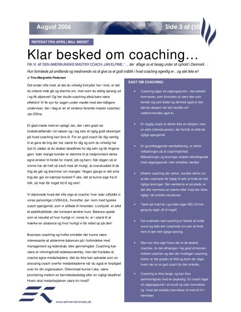 EK Nyt August 2006.pdf - Foreningen af Erhvervskvinder