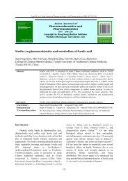 Studies on pharmacokinetics and metabolism of ferulic acid