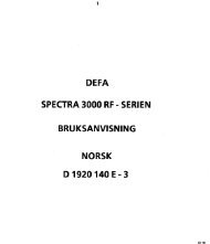 Spectra 3000RF Bruksanvisning - Defa.com