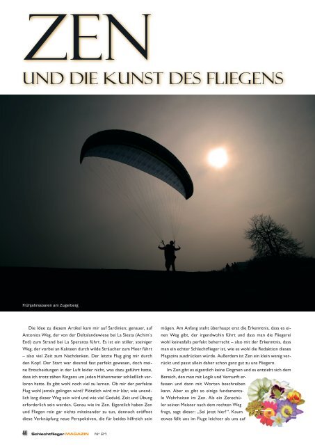 ZEN und die Kunst des Fliegens, Schlechtflieger ... - Aufgeflogen