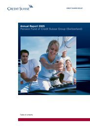 Annual Report 2005 Pension Fund of Credit Suisse ... - Pensionskasse