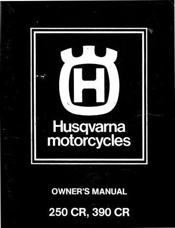 1978 Husqvarna 250 and 390 Owners Manual