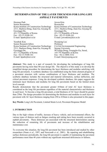 Determination of the layer thickness for long-life - EASTS