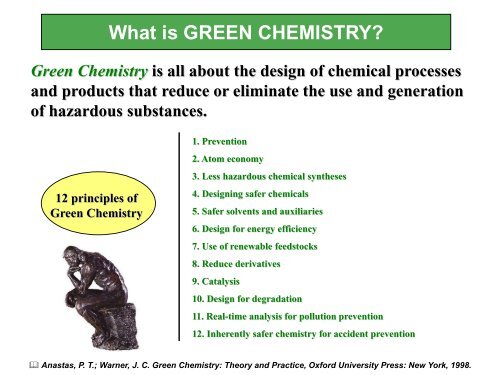 What is GREEN CHEMISTRY? - CePoL/MC NAWI Graz