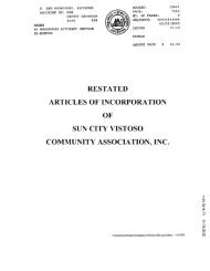 RESTATED ARTICLES OF INCORPORATION - Sun City Oro Valley