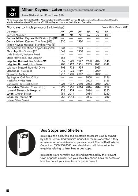 Leighton Buzzard, Linslade and Woburn Bus Timetable - Pindar