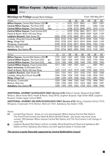 Leighton Buzzard, Linslade and Woburn Bus Timetable - Pindar