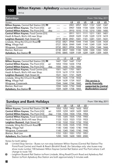 Leighton Buzzard, Linslade and Woburn Bus Timetable - Pindar