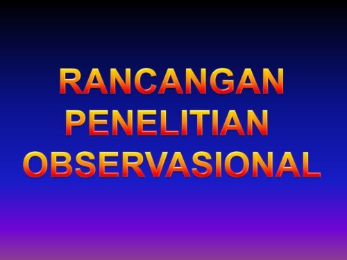 2 Rancangan Penelitian Observasional Pdf
