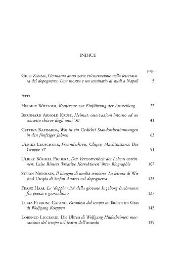 Indice del volume XXI, 2011, 1-2 - Università degli studi di Napoli L ...