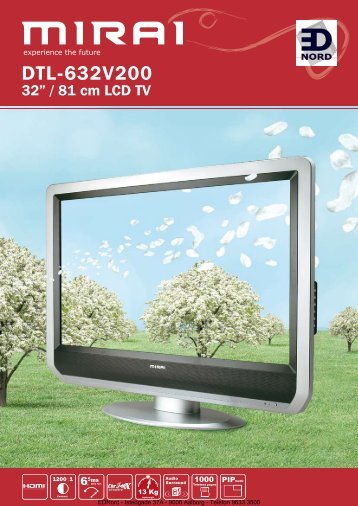 EDNord - Mirai LCD TV 32 DTL-632V200 Specifikationer