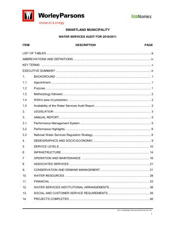 Water Services Audit 2010-2011.pdf - Swartland Municipality