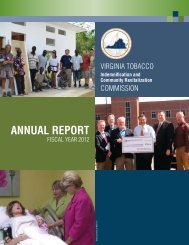 annual report - Virginia Tobacco Indemnification And Community ...