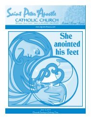 Bulletin - June 16, 2013 - Saint Peter The Apostle Catholic Church