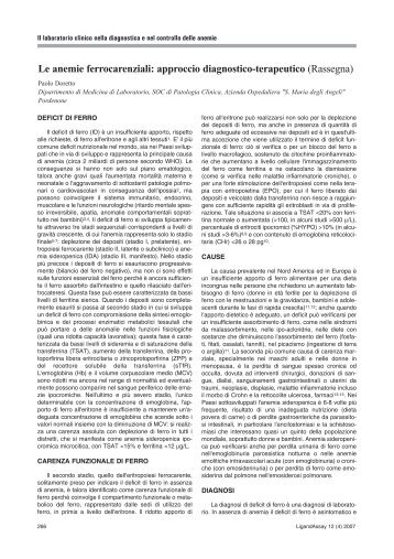 Le anemie ferrocarenziali: approccio diagnostico ... - Elas Italia