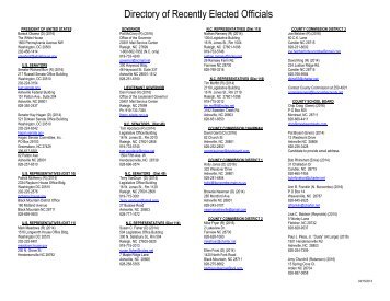 Directory of Recently Elected Officials - Buncombe County