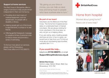 Home from hospital leaflet - Royal Shrewsbury Hospitals NHS Trust