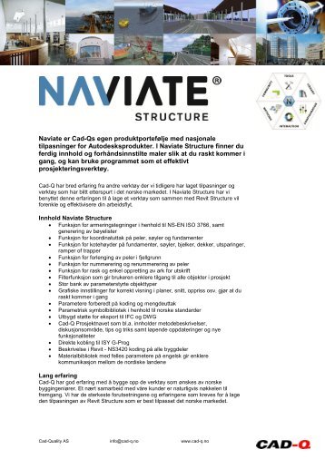 Naviate er Cad-Qs egen produktportefÃ¸lje med nasjonale ...