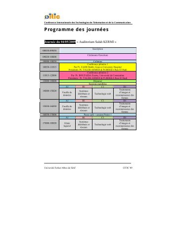 Programme CITIC'09 - UniversitÃ© Ferhat Abbas de SÃ©tif