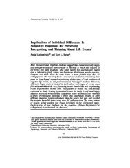 Implications of Individual Differences in Subjective Happiness for ...