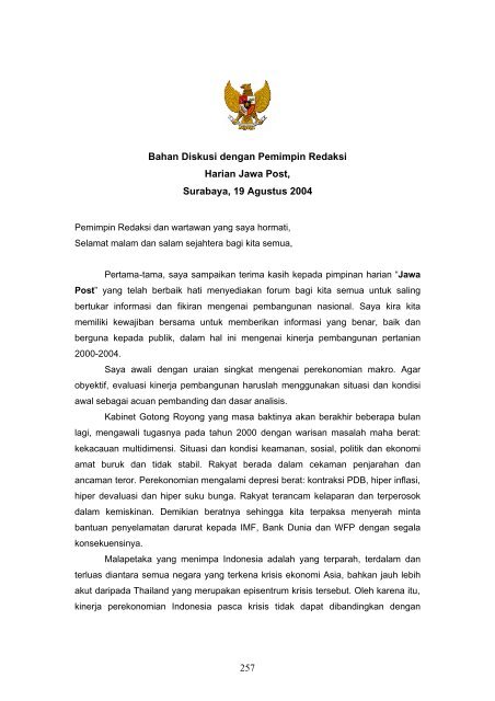 PIDATO JAWA POST - Pusat Sosial Ekonomi dan Kebijakan ...