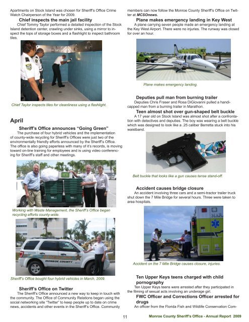 Monroe County Sheriff's Office Annual Report - 2009