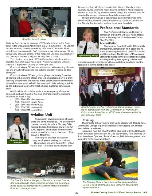 Monroe County Sheriff's Office Annual Report - 2009