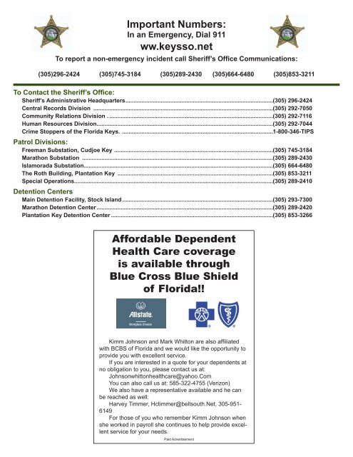 Monroe County Sheriff's Office Annual Report - 2009
