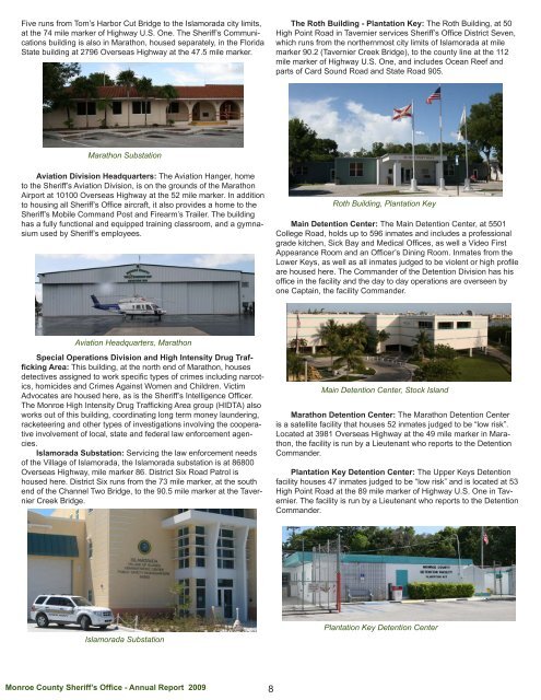 Monroe County Sheriff's Office Annual Report - 2009