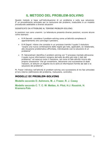 modelli di problem â solving