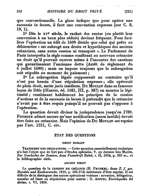 Les obligations - Histoire du droit