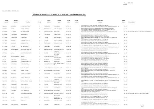 planta febrero 2012 - Intranet Municipal - Municipalidad de santiago