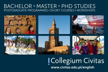 Bachelor Master PhD stuDies - Collegium Civitas
