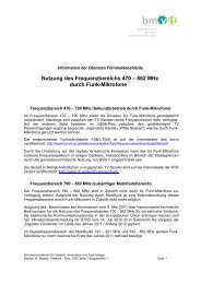 Nutzung des Frequenzbereichs 470 â 862 MHz durch Funk-Mikrofone