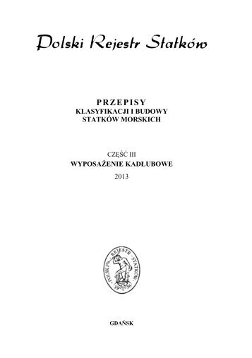 CzÄÅÄ III â WyposaÅ¼enie kadÅubowe â 2013 (MOR) - PRS