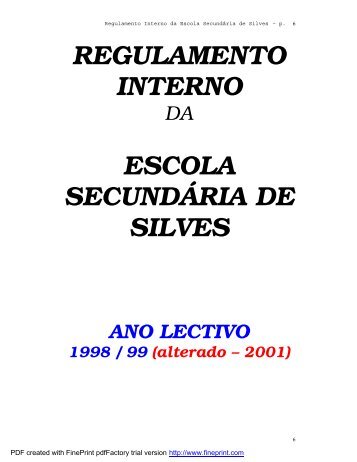 Regulamento Interno 280.62 Kb - Escola Secundária de Silves