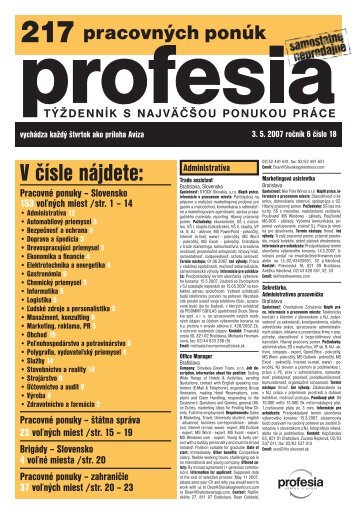 V ÄÃ­sle nÃ¡jdete: - Profesia.sk