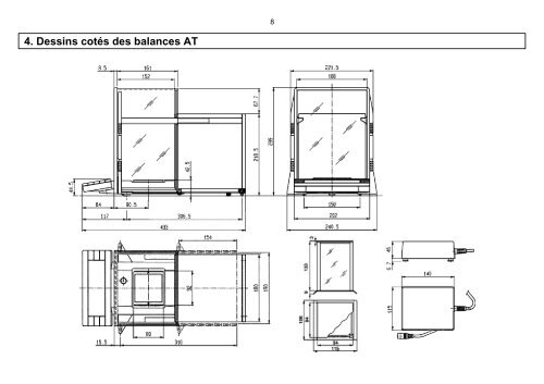 CaractÃ©ristiques techniques et accessoires Balances AT/MT/UMT