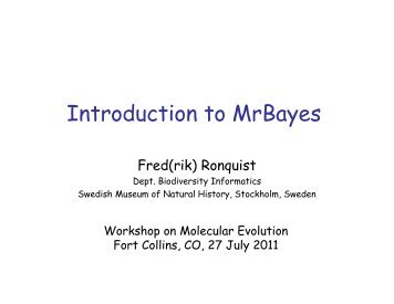 Introduction to MrBayes - Molecular Evolution