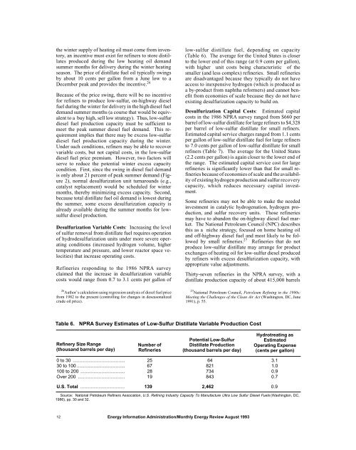 Demand, Supply, and Price Outlook for Low-Sulfur Diesel Fuel - EIA