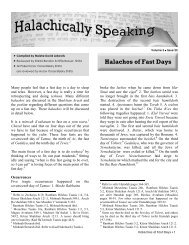 Halachos of Fast Days - Halachically Speaking