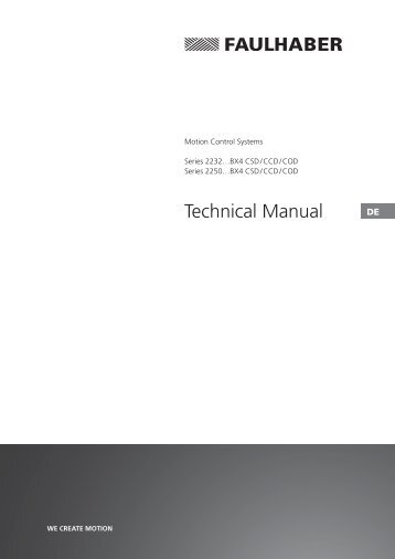 Technical Manual - Dr. Fritz Faulhaber GmbH & Co. KG